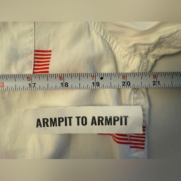 Mad Engine Men Button Up Shirt Medium White American Flag All Over Print USA - Picture 10 of 11